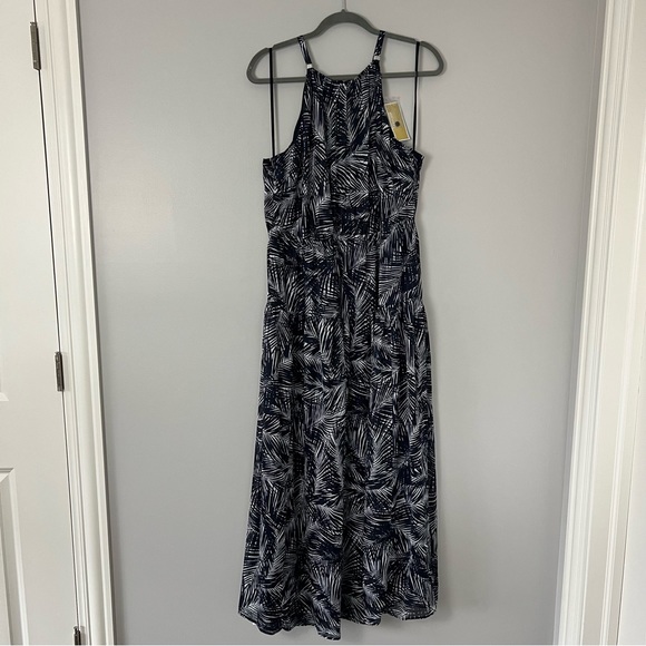 NWT Michael Kors Palm Print Halter Neck Dress - Picture 3 of 13